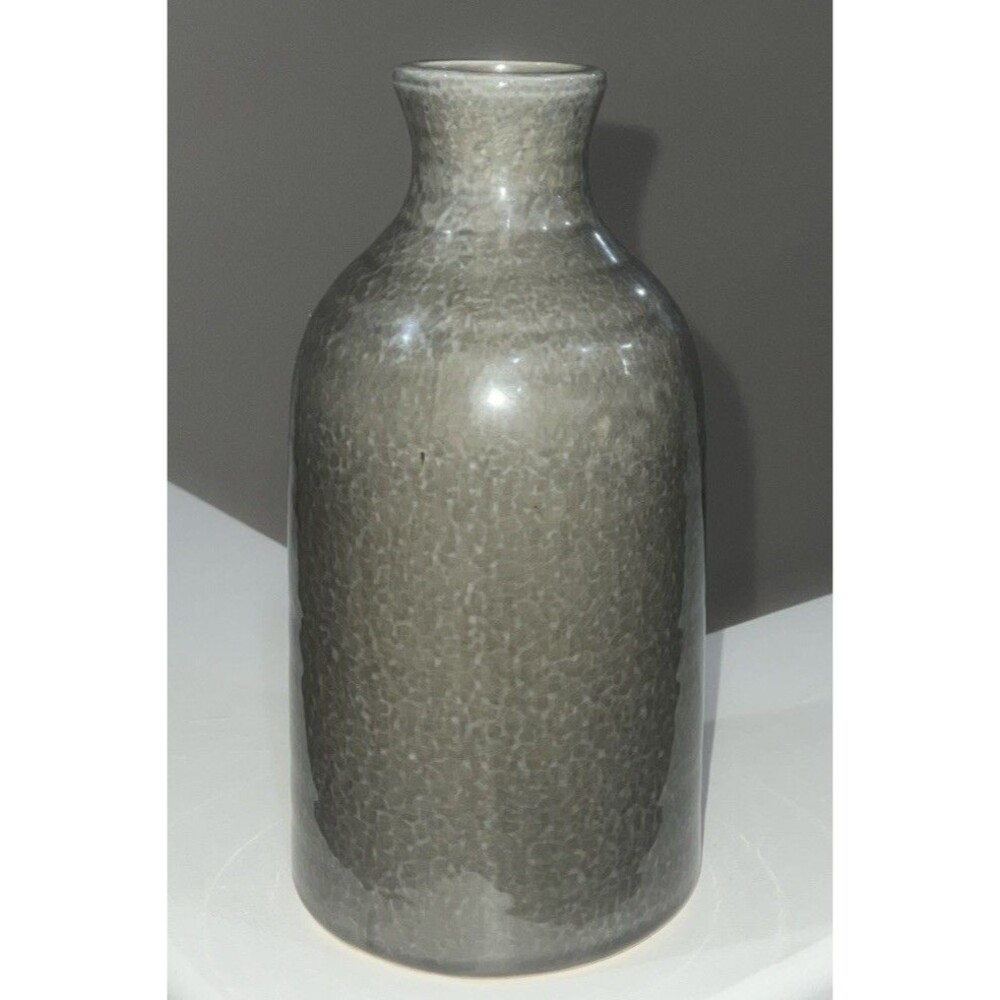 9.5 Gray Patterned Ceramic Vase for Home Decor Modern Farmhouse Decor